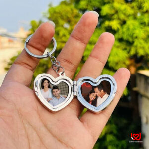 Personalized Couple Metal Heart Keychain | Gifts for Couples