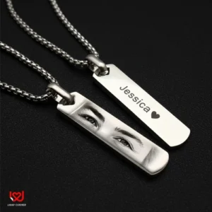 Personalized Eye Engraving Chain | Custom Eye Photo Necklace
