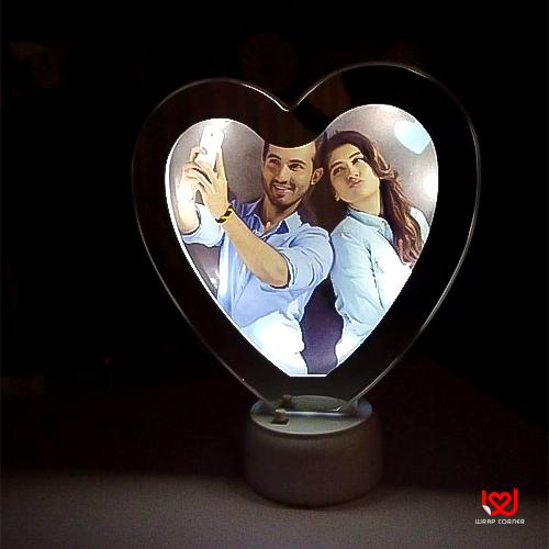 Personalized Magic Mirror with LED Light | Custom Photo Frame in Round & Heart Shapes
