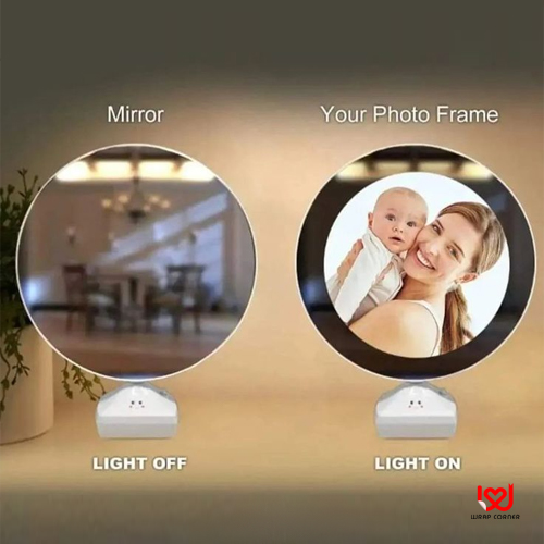 Personalized Magic Mirror with LED Light | Custom Photo Frame in Round & Heart Shapes