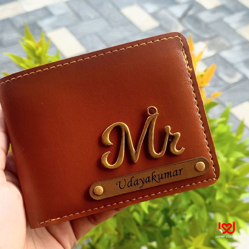 Personalized Wallet with Engraved Name & Charm | Custom Gift for Men
