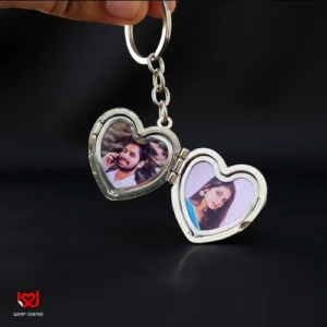 Personalized Couple Metal Heart Keychain | Gifts for Couples